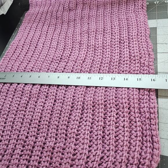 Coach Knit Scarf 29" x 16" Purple Wool Infinity Loop Chunky Y2K Soft Warm - Picture 9 of 10